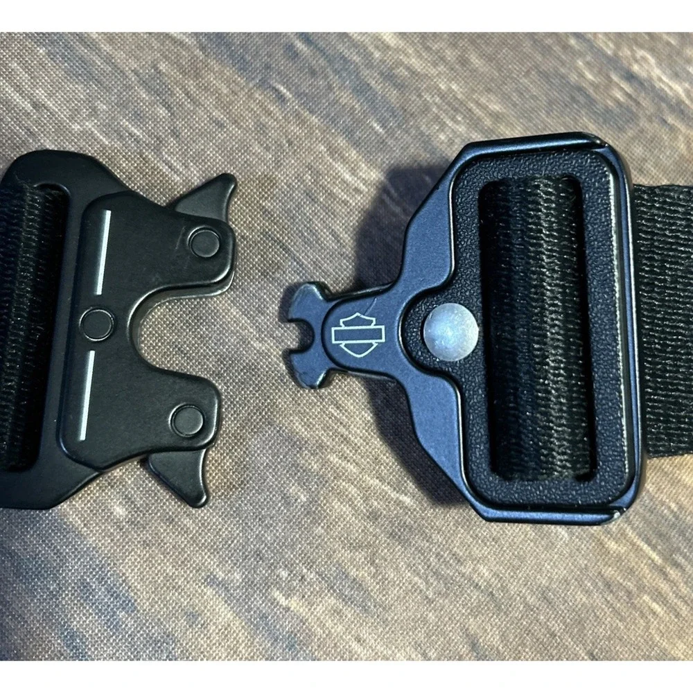Harley Davidson Tactical Belt Black with Heavy Clip Buckle Size 42 Adjustable